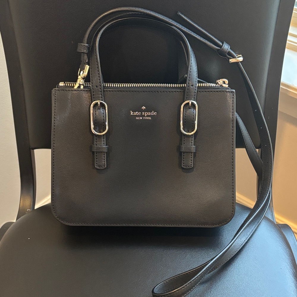 Kate Spade Black Crossbody Bag with Gold Accents